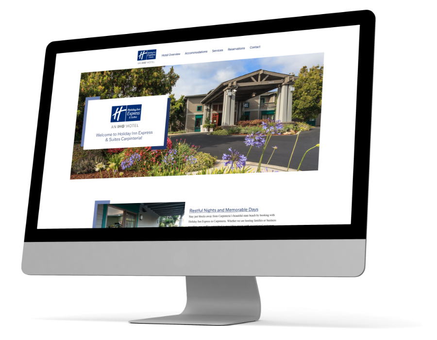 Holiday Inn Express & Suites Carpinteria's first fold of their homepage.