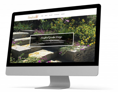 Songbird Garden Design's first fold of their website.